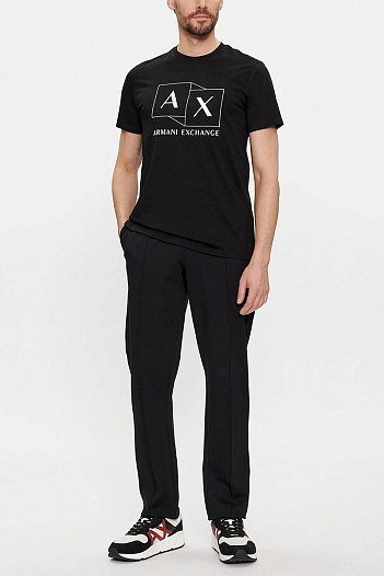 Футболка чёрного цвета Armani Exchange logo-print   