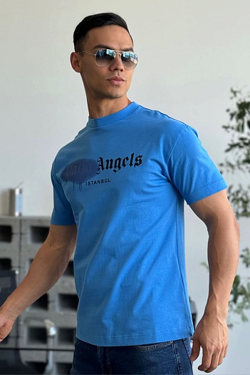 Оверсайз футболка Palm Angels Istanbul - Blue   