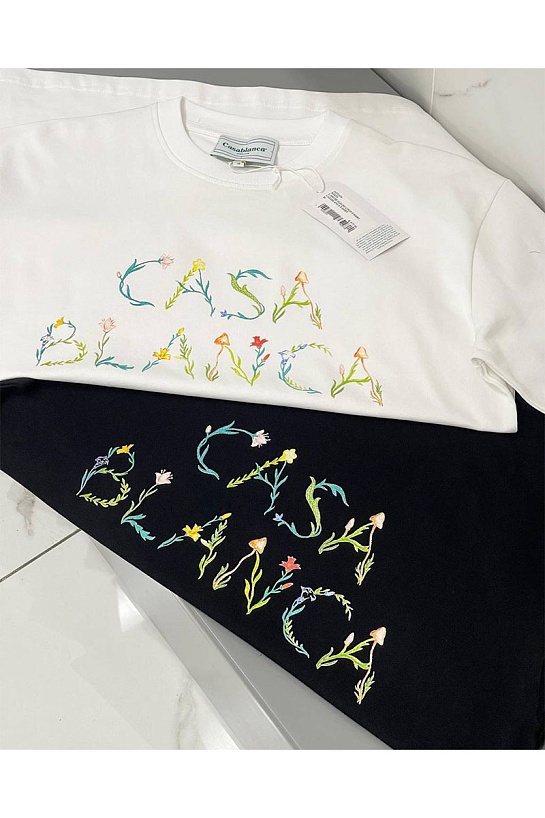 Белая футболка Casablanca L’Arche Fleure