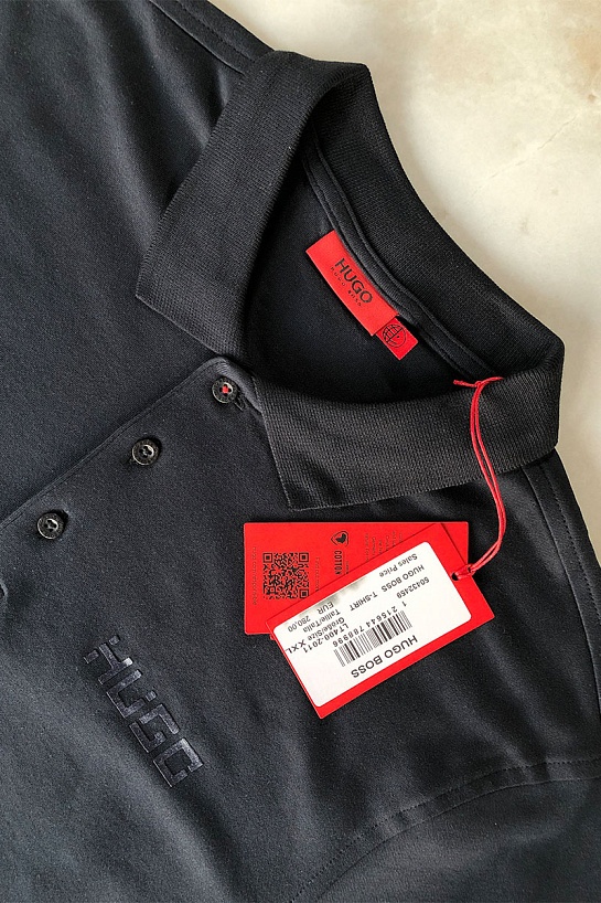 Мужское чёрное поло Hugo Boss