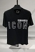 Мужская чёрная футболка Dsquared2 "ICON"