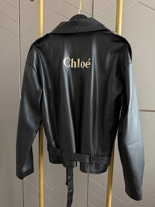 Женская кожаная косуха Chloe premium чёрного цвета