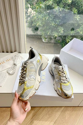 Женские кроссовки Dior Chrono Premium - Yellow   