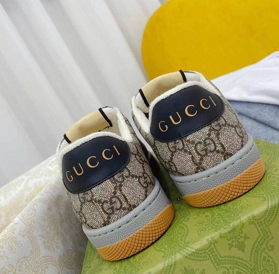 Кожаные кроссовки Gucci GG Screener - Grey