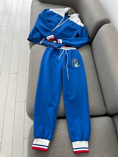 Женский спортивный костюм Gucci синего цвета   