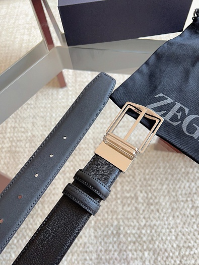 Двусторонний кожаный ремень Zegna premium   