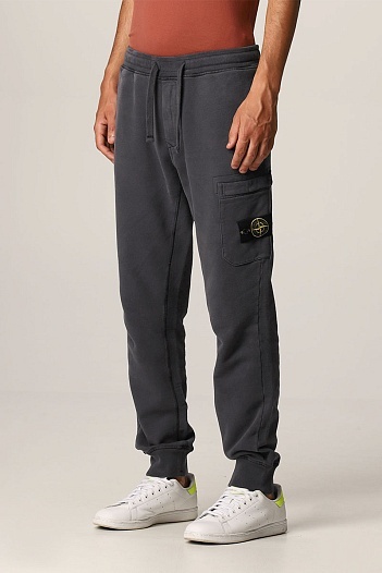 Мужские штаны серого цвета Stone Island compass-patch   