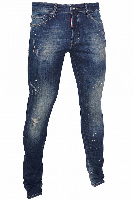 Мужские джинсы Dsquared2 "Paint Splatter" - Blue