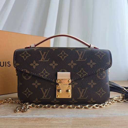 Кожаная сумка Louis Vuitton Pochette Mini 19x10 см - Brown   