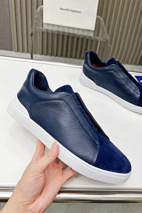 Мужские кроссовки Ermenegildo Zegna Triple Stitch - Navy