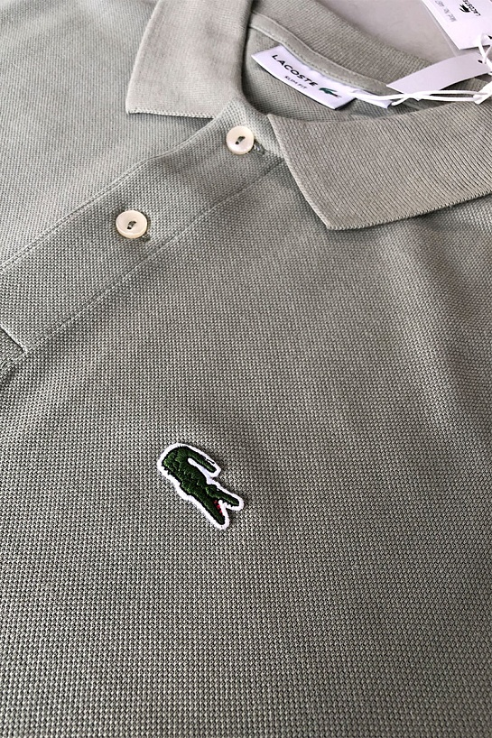 Мужское тёмно-зелёное поло Lacoste Classic Fit