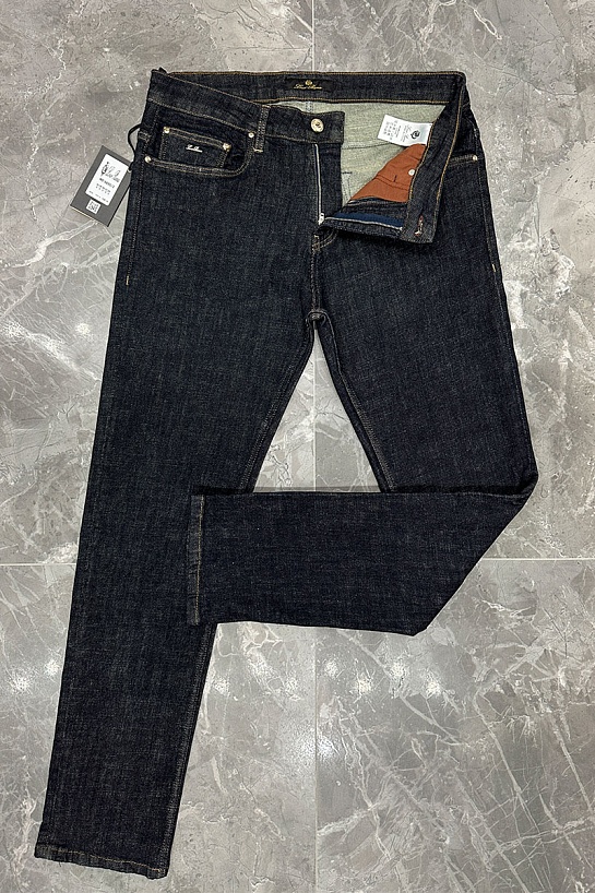 Джинсы тёмно-синего цвета Loro Piana regular fit