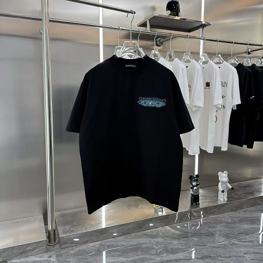 Чёрная оверсайз футболка Chrome Hearts Premium   