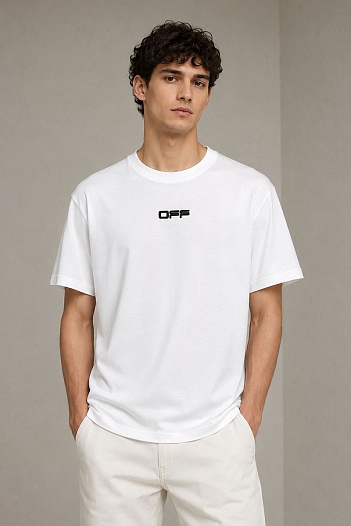 Белая оверсайз футболка Off-White "Cabin Baggage"   