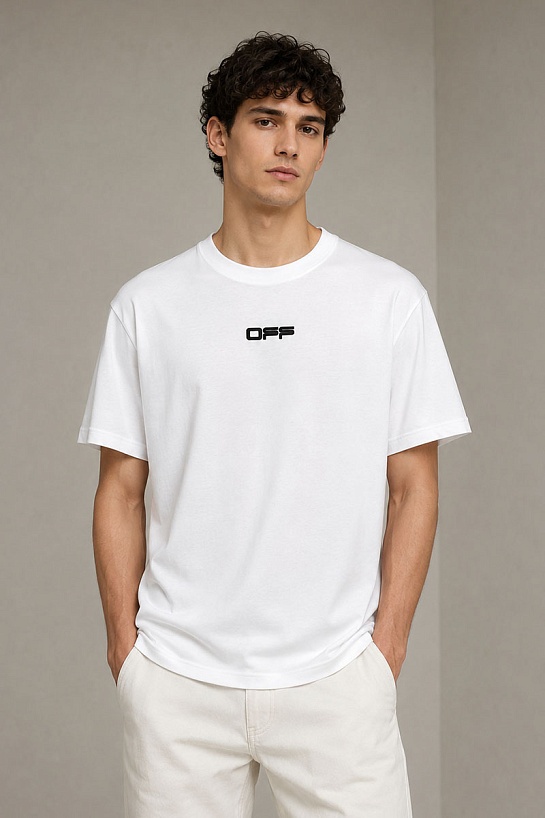Белая оверсайз футболка Off-White "Cabin Baggage"
