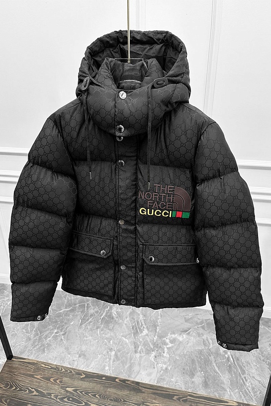 Мужская чёрная куртка Collaboration Gucci x The North Face