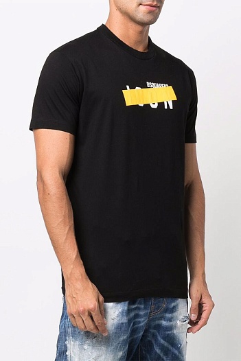 Мужская футболка Dsquared2 Tape Detail - Black   