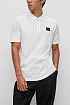 Мужское поло белого цвета Hugo Boss zip-neck