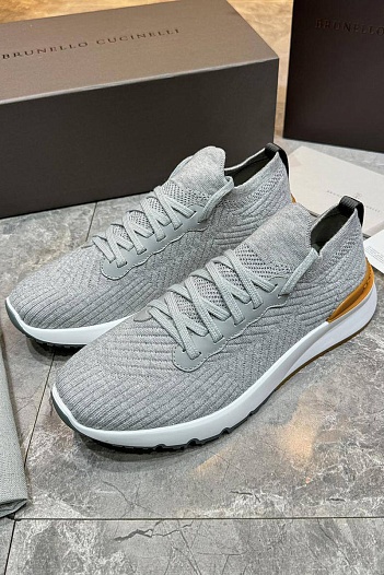 Мужские кроссовки Brunello Cucinelli knitted - Light Grey   