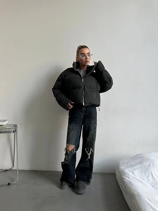 Женская чёрная куртка Chrome Hearts