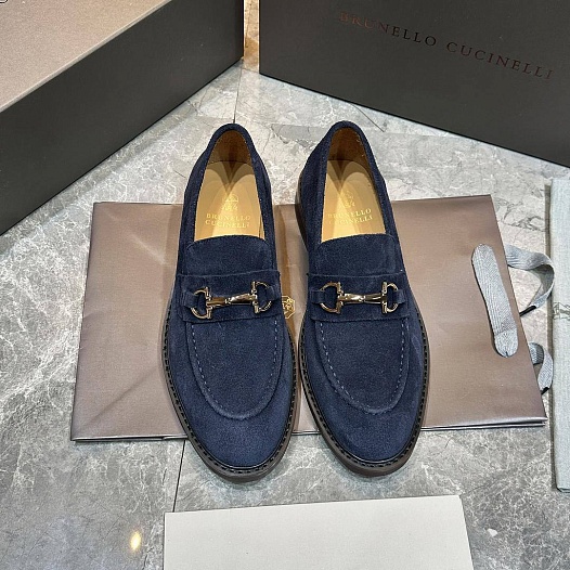Замшевые лоферы Brunello Cucinelli Premium - Blue   