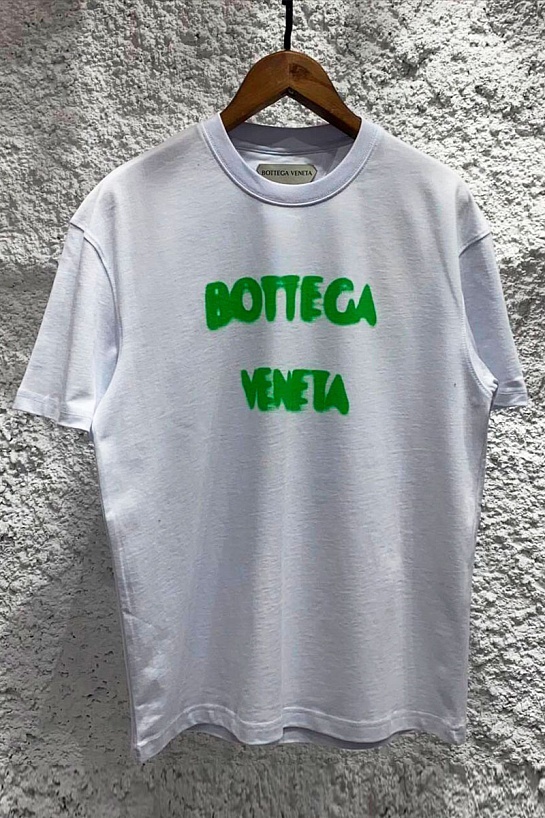 Белая оверсайз футболка Bottega Veneta logo-print