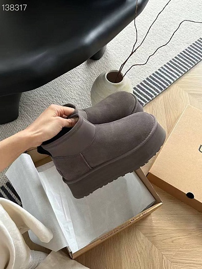Женские ботинки с мехомм UGG Deeper - Grey