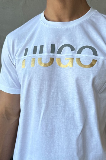 Мужская белая футболка Hugo Boss   
