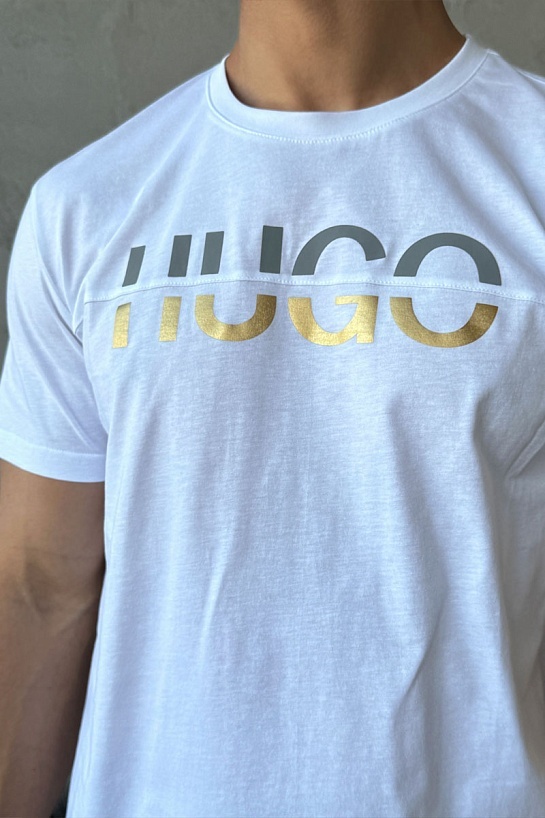 Мужская белая футболка Hugo Boss
