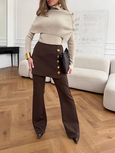 Женская водолазка с манишкой Schiaparelli premium - Beige   