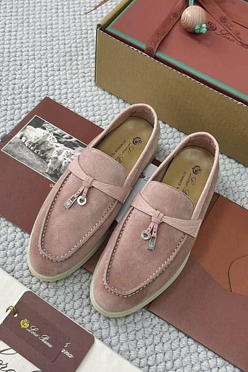 Женские лоферы Loro Piana Summer Charms Walk premium - Pink   
