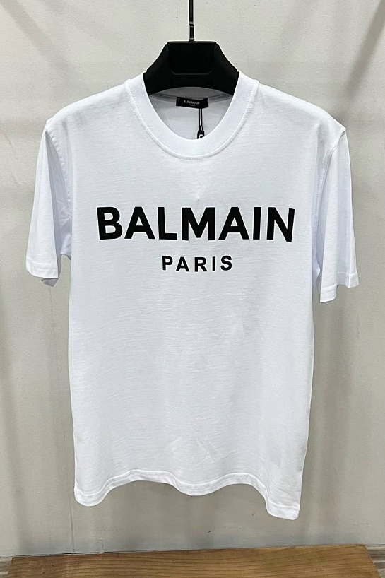 Футболка белого цвета Balmain Paris logo-print