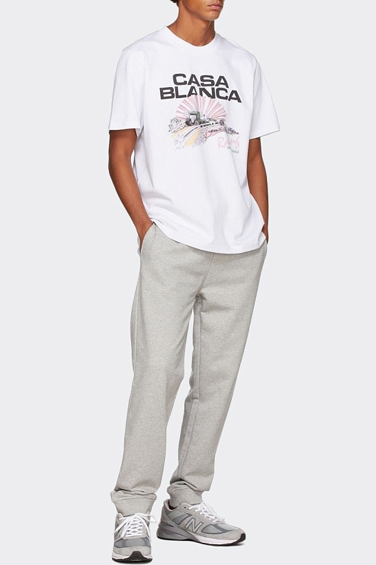 Белая оверсайз футболка Casablanca graphic-print