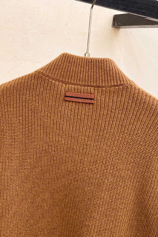Свитер на молнии Zegna Premium - Brown