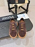 Замшевые кроссовки Ermenegildo Zegna Triple Stitch - Brown