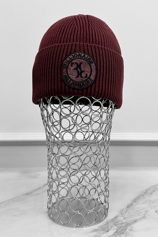 Бордовая шапка Billionaire logo-patch