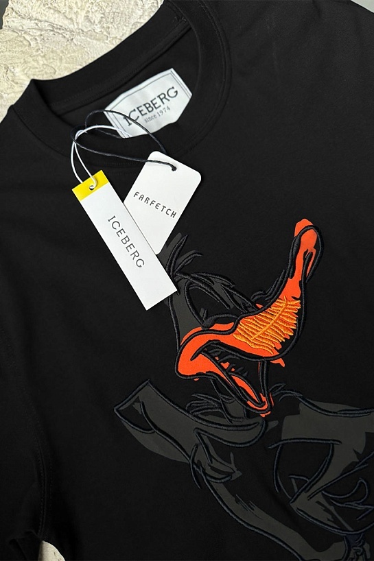 Мужская чёрная футболка Iceberg x Looney Tunes