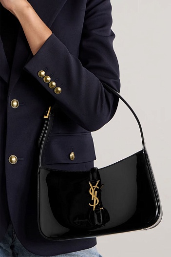Женская лакированная сумка Yves Saint Laurent le 5 a 7 25x16 см - Black   