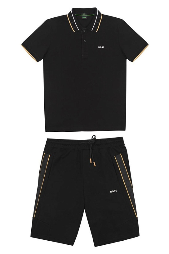Мужское чёрное поло Hugo Boss Athleisure Paul