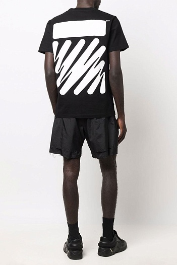 Оверсайз футболка Off-White Wave Diag print - Black   