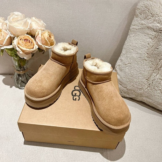 Женские ботинки UGG Classic Ultra Mini Platform - Chestnut   
