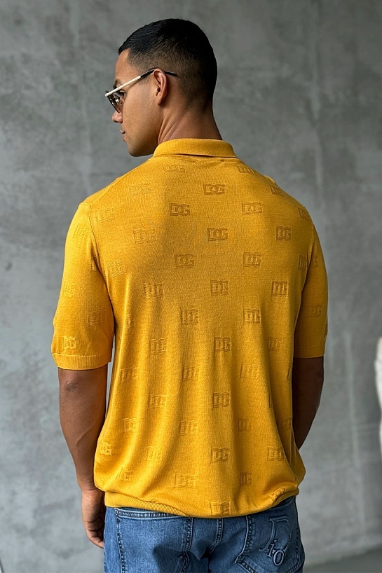 Мужское поло Dolce & Gabbana monogram all-over - Yellow