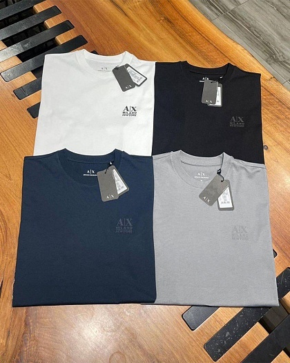 Тёмно-синяя футболка Armani Exchange Milano New York   