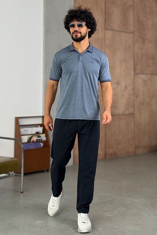 Мужское поло Loro Piana цвета индиго