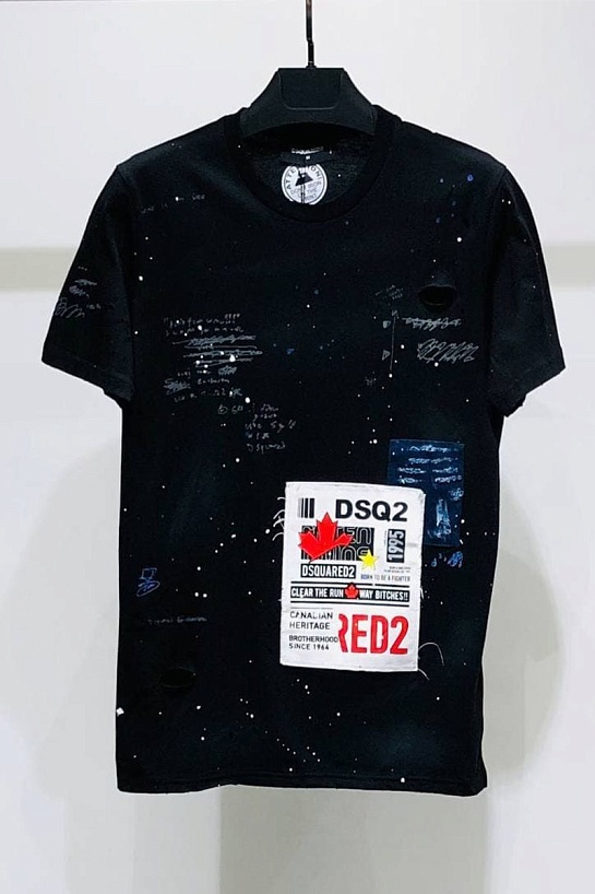Чёрная футболка Dsquared2 с нашивкой-логотипом