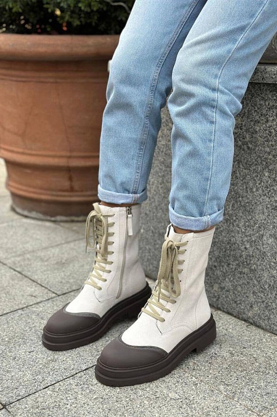 Женские ботинки Brunello Cucinelli Monil Chain - White