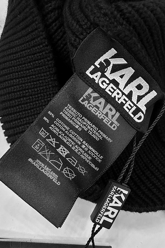 Мужская шапка чёрного цвета Karl Lagerfeld logo-patch