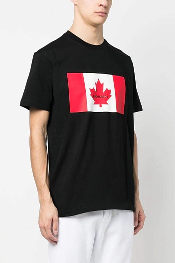 Футболка чёрного цвета Dsquared2 Flag of Canada   