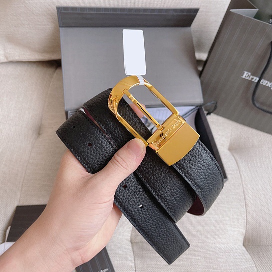 Двусторонний кожаный ремень Zegna Premium (ширина 3.5 см)