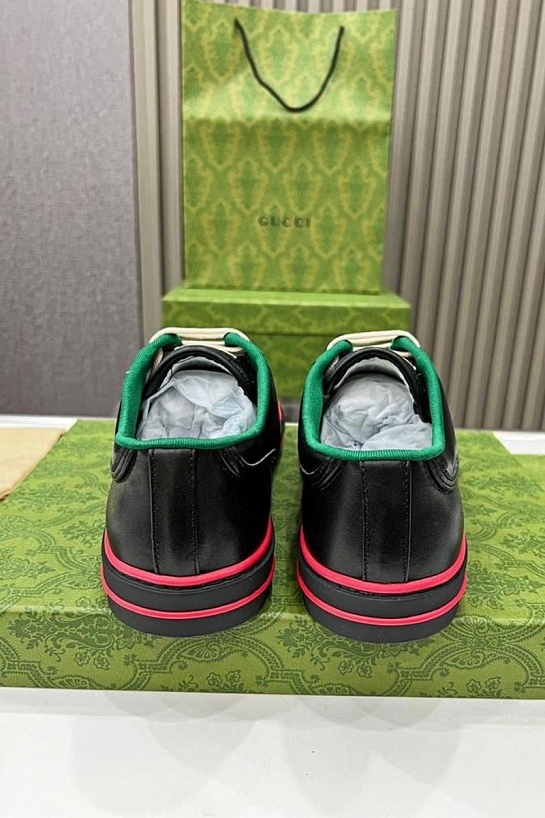 Мужские чёрные кроссовки Gucci GG Monogram